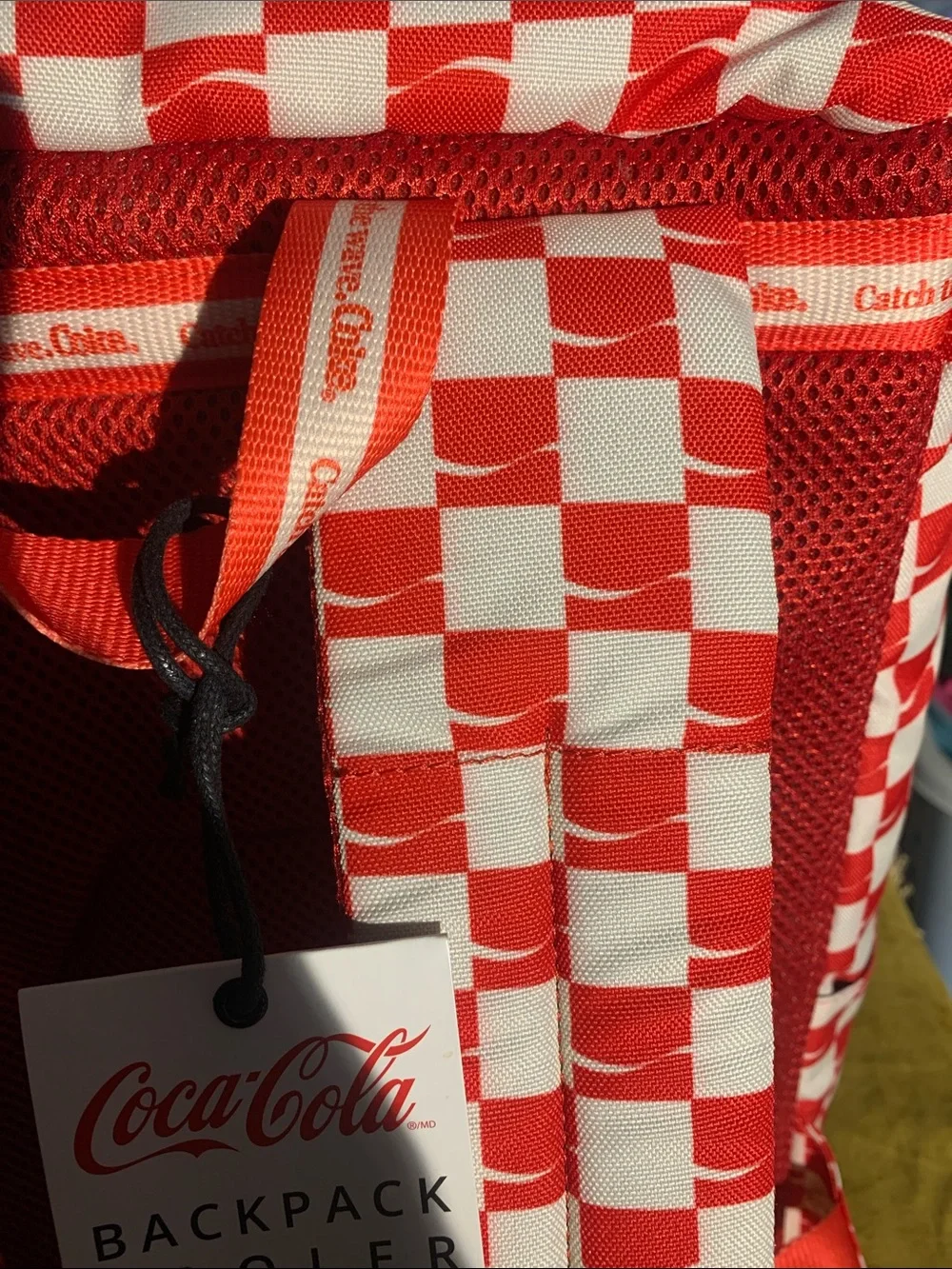 Coca Cola x Hex Red and White Checkerboard Backpack Cooler